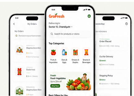 GroFresh Mobile App Screens