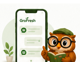 GroFresh Owl Mascot Customer Support